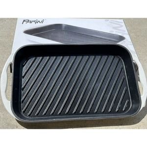NEW Parini Cast Iron 13" Griddle (black and white)